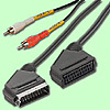Kabel Adapter f�r Stereoanlage 2,5m (Scart Verl�ngerung)