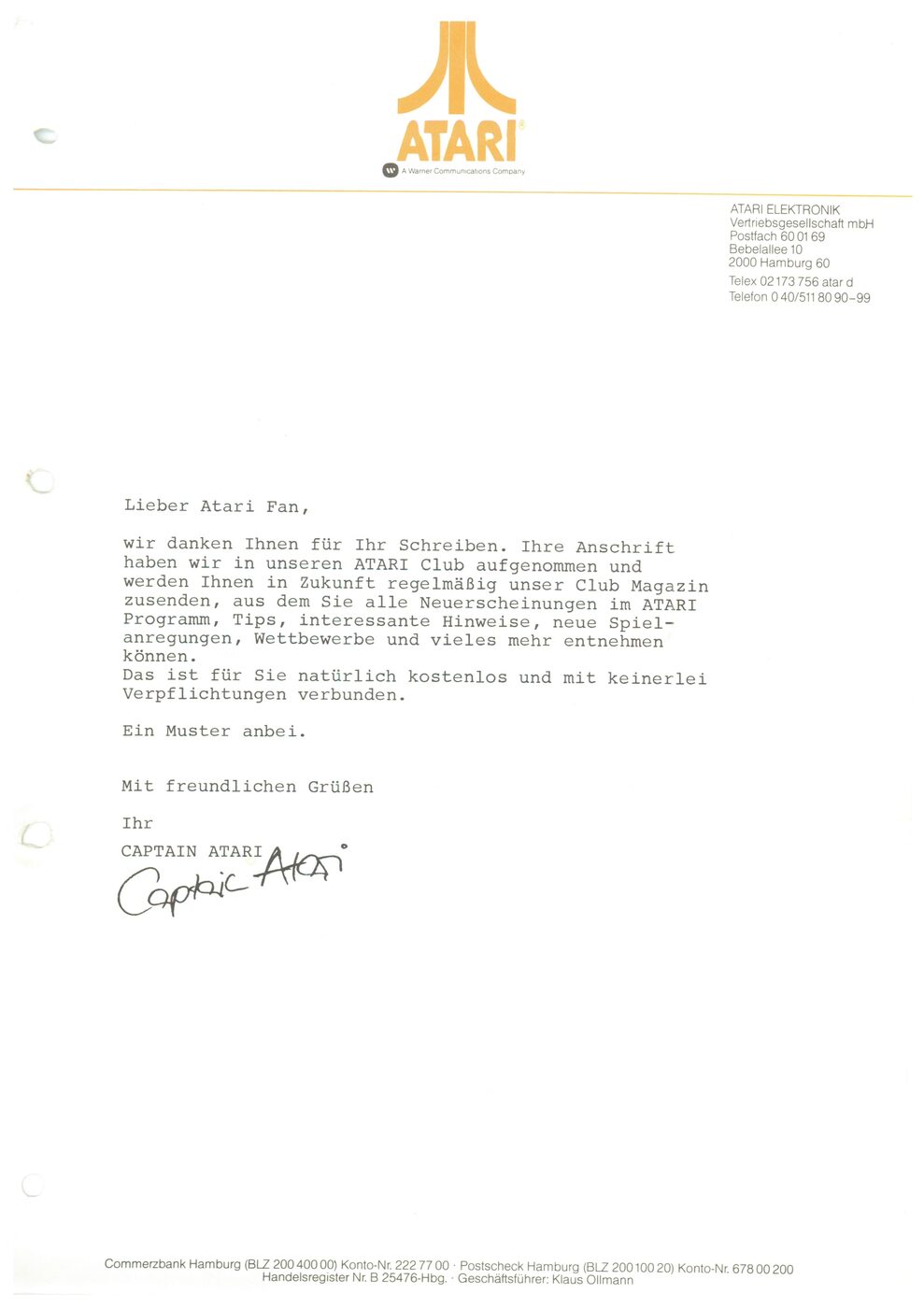 Captain Atari antwortet
