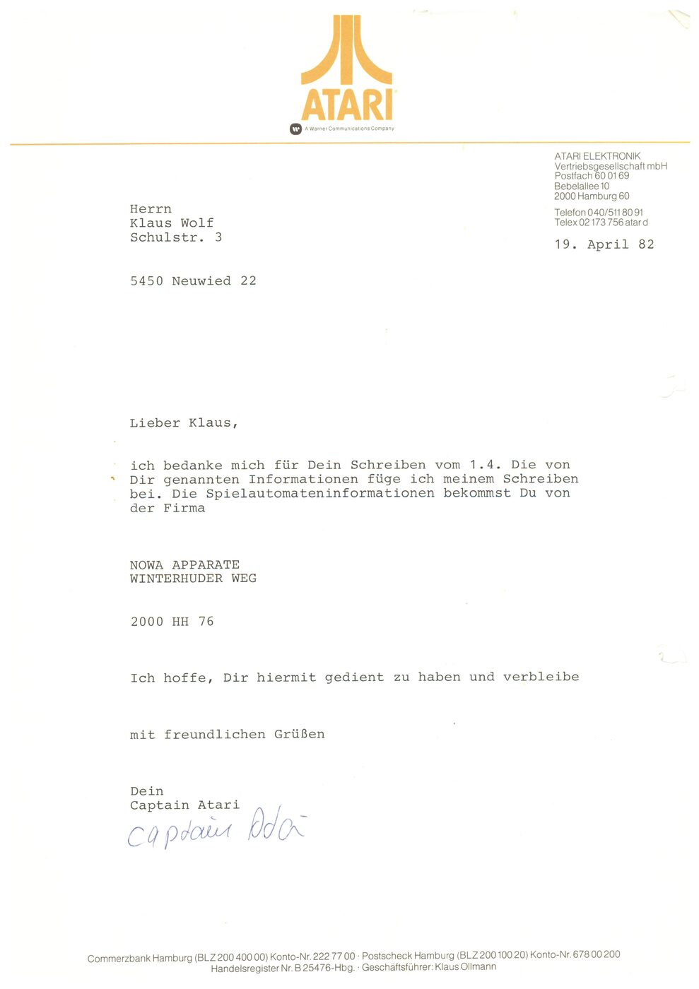 April 1982: Spielautomaten