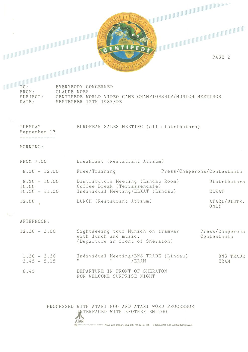 Schedule Di. — Sales Meeting