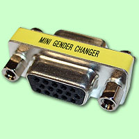 Mini Gender Changer VGA HD15F-HD15F (weiblich-weiblich)