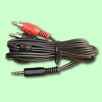 Kabel Y-Adapter 3,5 mm Klinke mnlich -> Cinch 1,5m St.